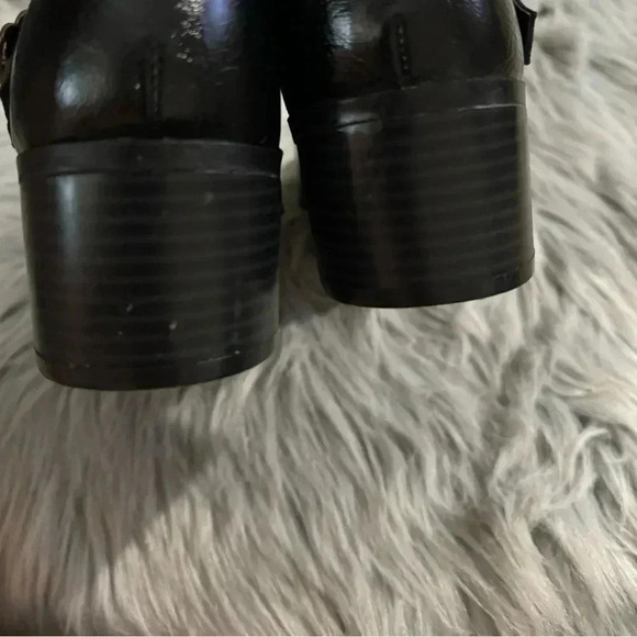 Unisa Payta Black Buckle Leather Boots  Bootie Size 9 Block Heel Fall EUC School - Picture 14 of 14